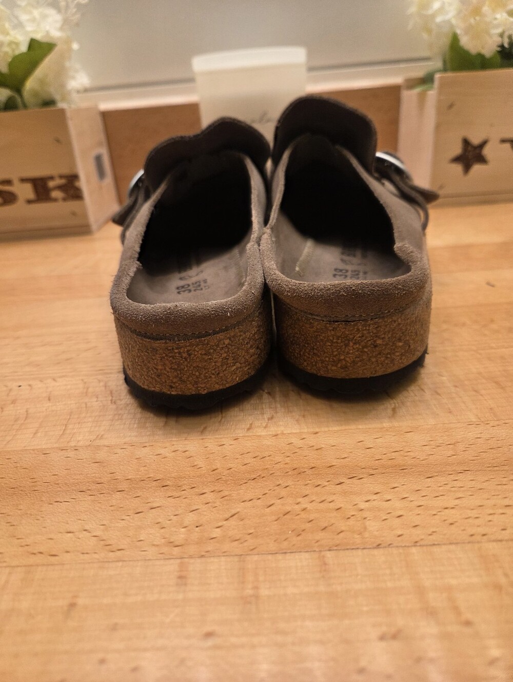 Birkenstock Buckley Suede Clogs Neutral Taupe Women's Size EU 38 - Picture 7 of 10